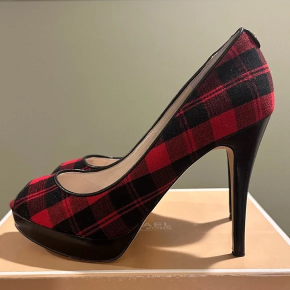Michael Kors Plaid Peep-Toe Heels ✨🌹 - Picture 8 of 9